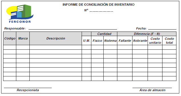FIGURA 5.  Informe de conciliaci&oacute;n de inventario